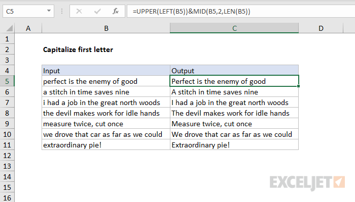 How Do You Capitalize First Letter In Excel